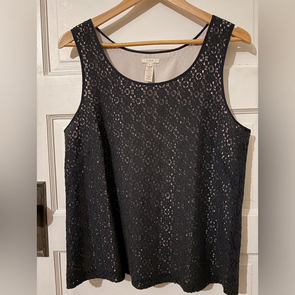 J. Crew Black Lace Women's Top